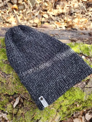 Lightweight Hat, Folded Double Brim Wool Free, Heathered Black