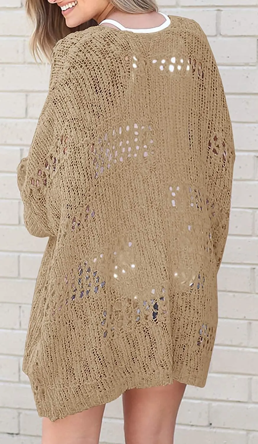 Lightweight Summer Cardigan for Women Spring Netted Crochet Cardigans Sweaters
