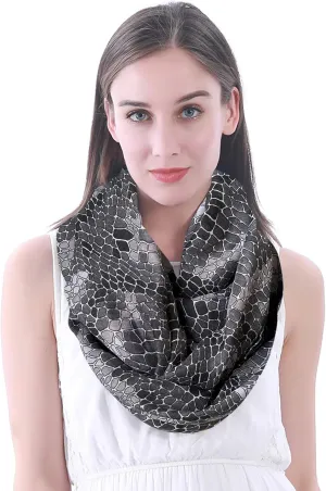 Lina & Lily Crocodile Animal Print Women's Infinity Scarf Lightweight