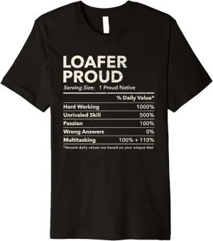 Loafer, Arkansas Proud Nutrition Facts Premium T-Shirt