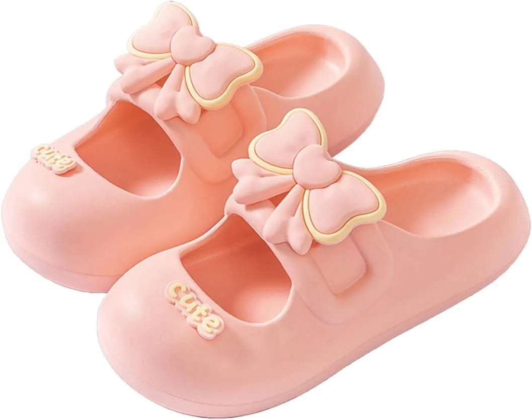 Loizziuy Women's Summer Bowknot Slipper House Slippers Anti-Slip Indoor Outdoor Sandals for All Seasons