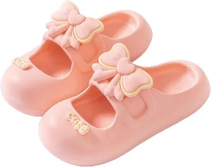 Loizziuy Women's Summer Bowknot Slipper House Slippers Anti-Slip Indoor Outdoor Sandals for All Seasons