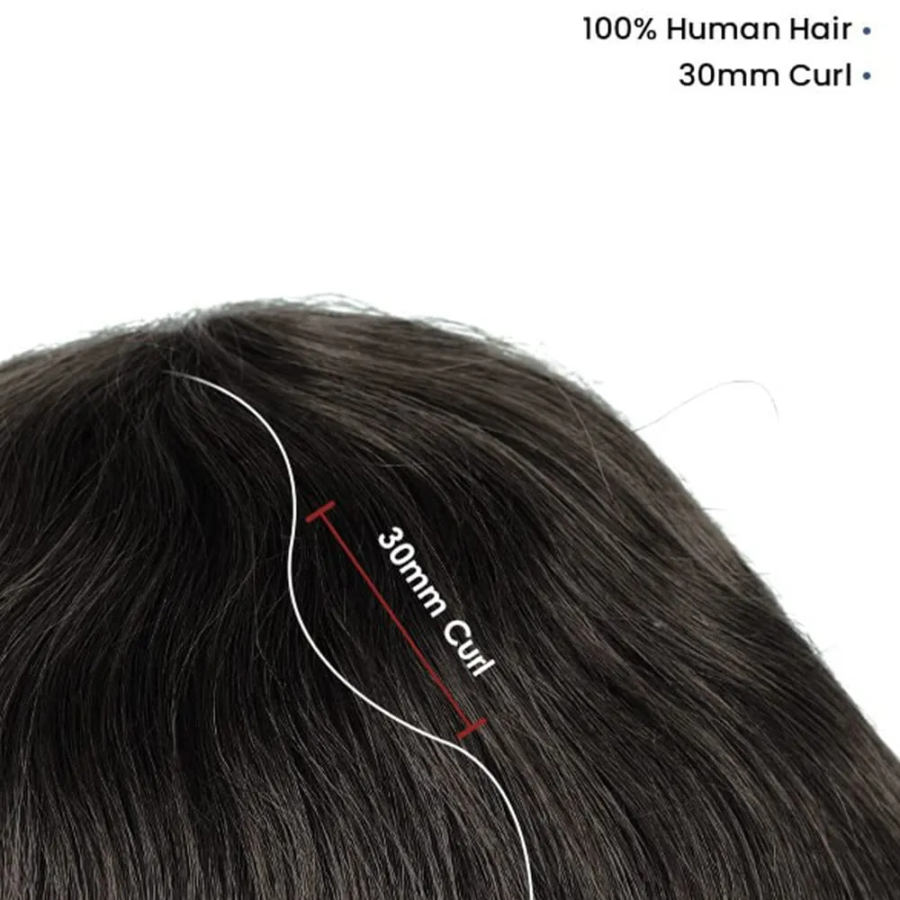 Lordhair Toupee for Men Thin Skin with Gauze Durable Hair System Men's Hairpieces 8x10 Inches Base (8x10)#1B