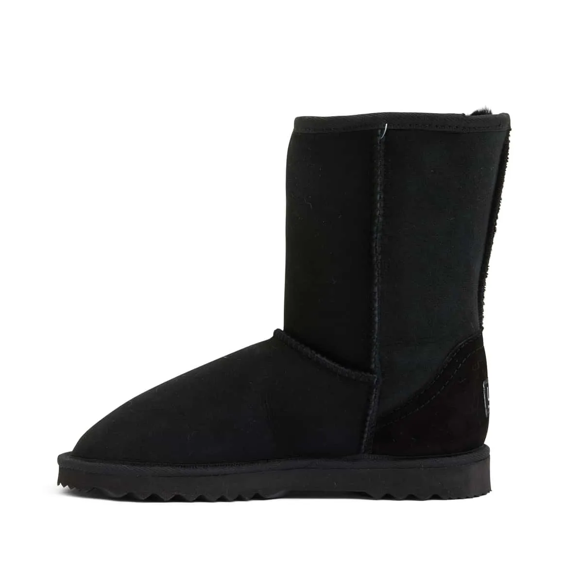 Low Slipper in Black Smooth Fabric