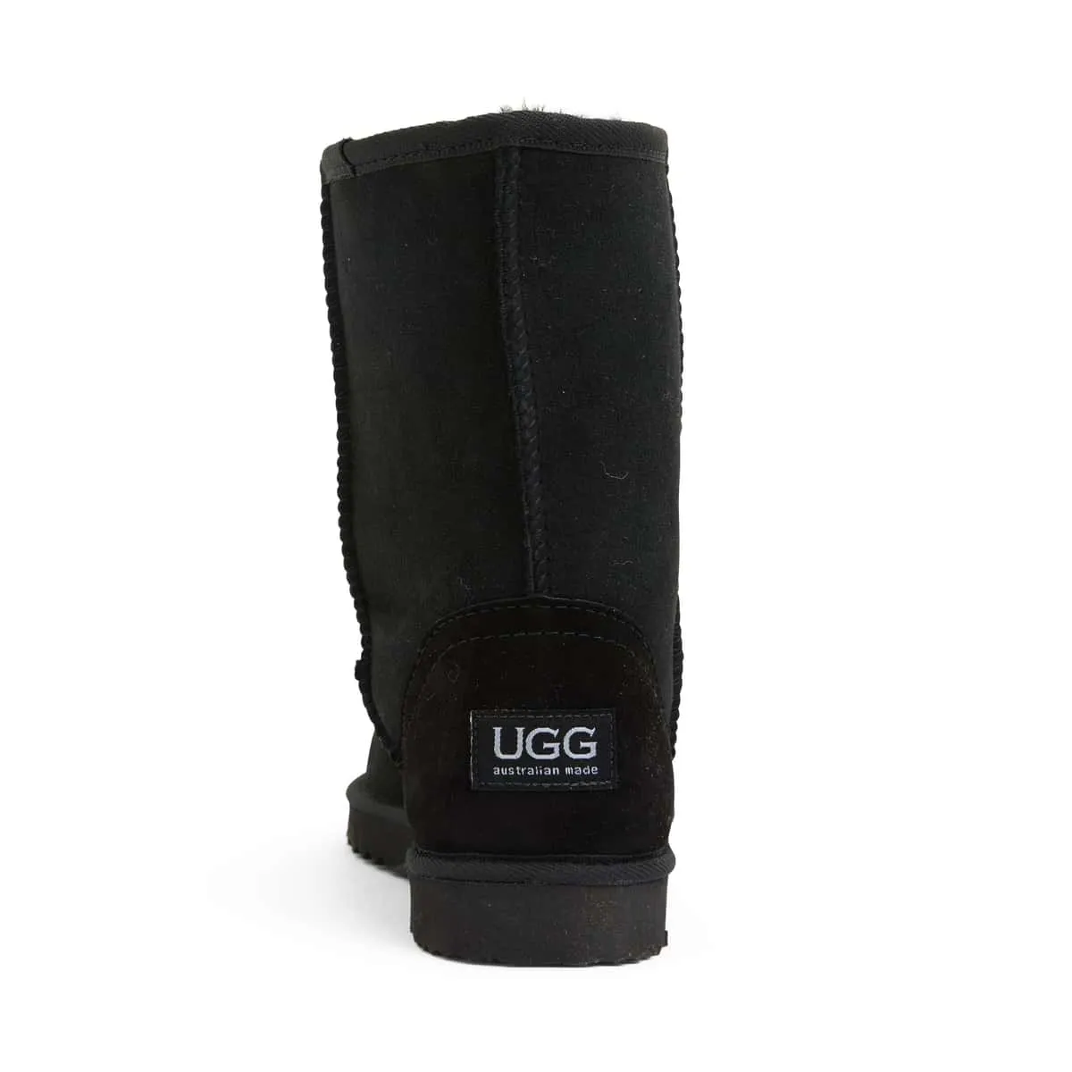 Low Slipper in Black Smooth Fabric