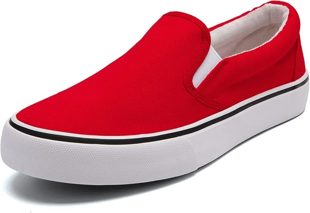 Low-Top Slip Ons Women's Fashion Sneakers Casual Canvas Sneakers for Women Comfortable Flats Breathable Padded Insole Slip on Sneakers Women Low Slip on Shoes