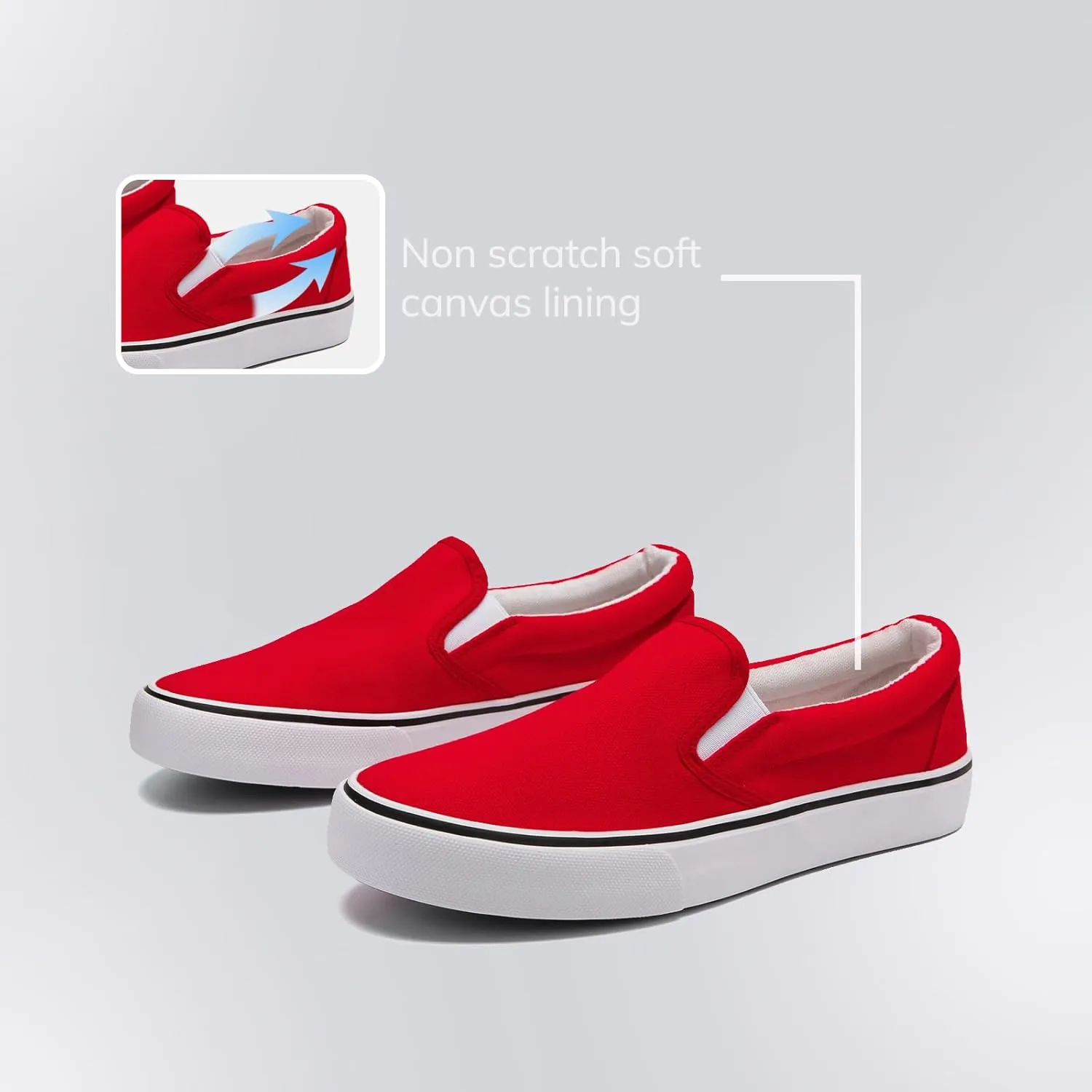 Low-Top Slip Ons Women's Fashion Sneakers Casual Canvas Sneakers for Women Comfortable Flats Breathable Padded Insole Slip on Sneakers Women Low Slip on Shoes