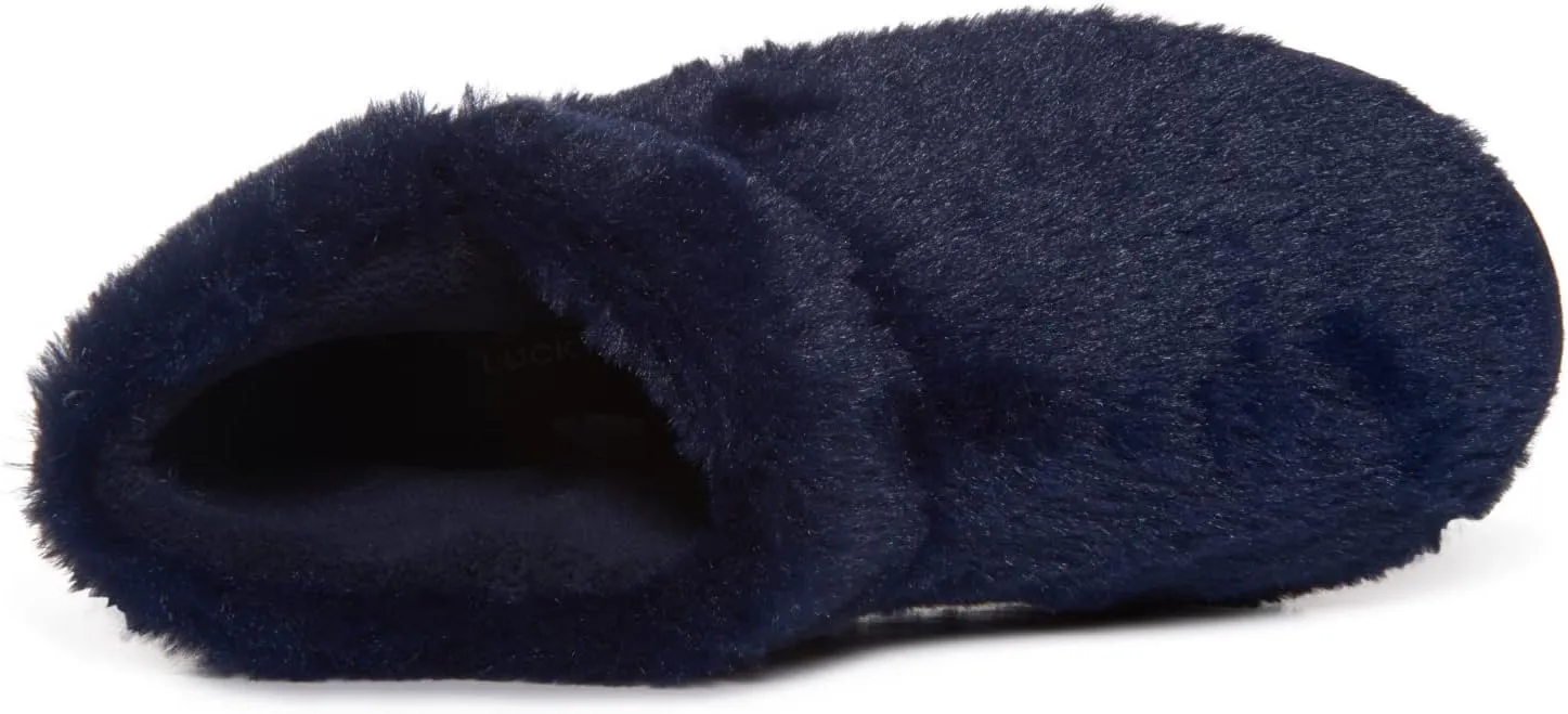Lucky Brand Girls Plush Bootie Slippers, Fuzzy Rubber Sole Bedroom Slipper Booties, Little Kids Cozy Fluffy House Shoes Boots