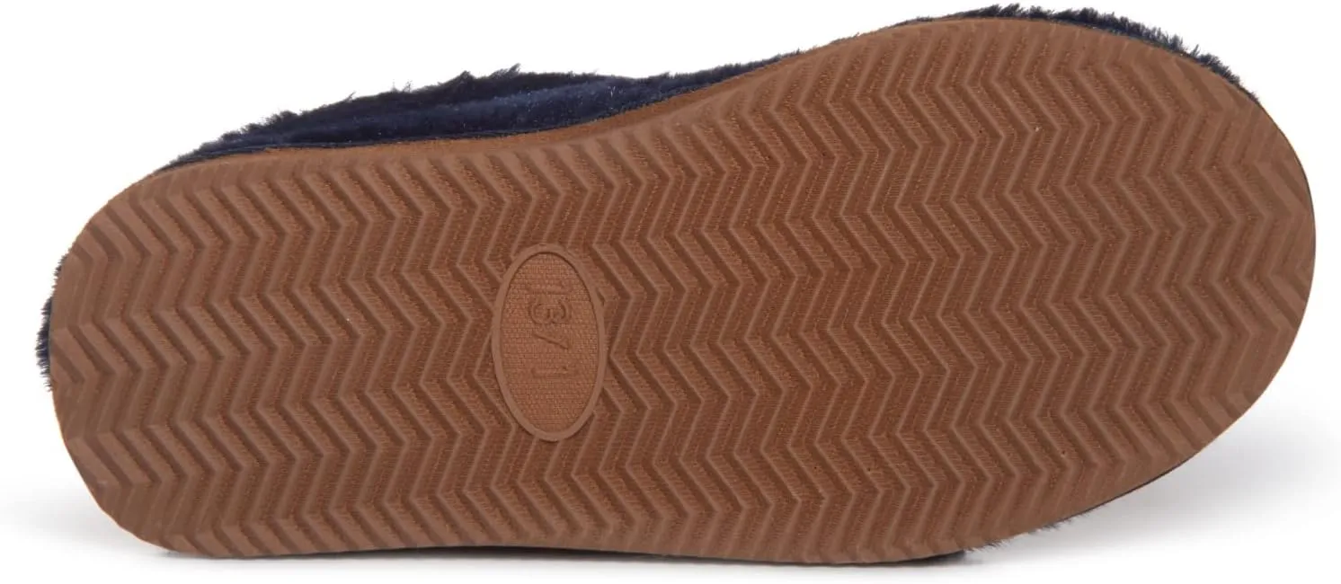 Lucky Brand Girls Plush Bootie Slippers, Fuzzy Rubber Sole Bedroom Slipper Booties, Little Kids Cozy Fluffy House Shoes Boots