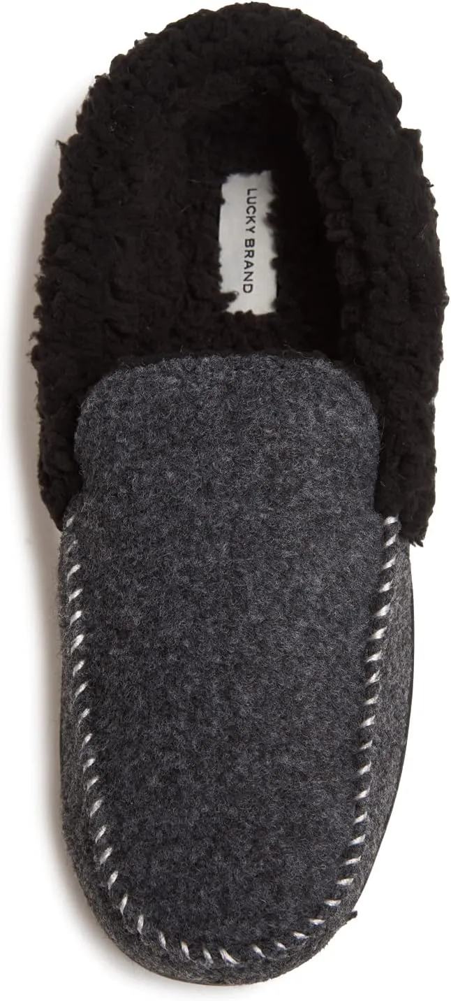 Lucky Brand Men's Faux Wool Sherpa Lined Slipper