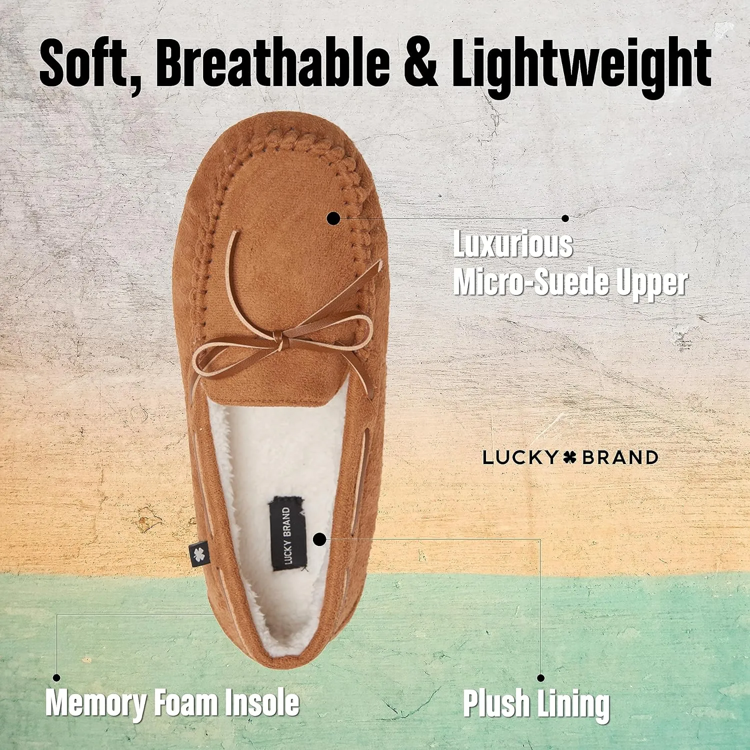 Lucky Brand Men's Faux Wool Sherpa Lined Slipper