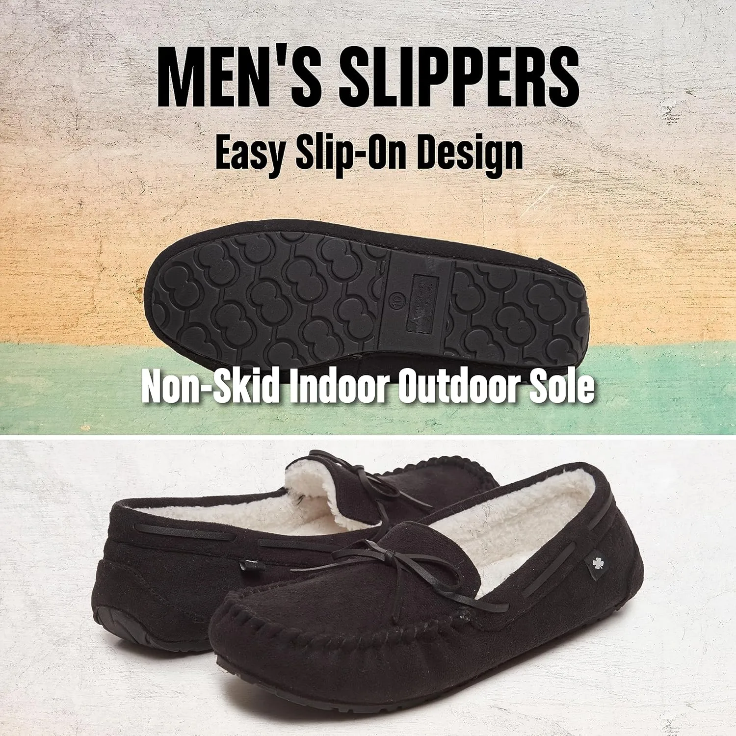 Lucky Brand Men's Faux Wool Sherpa Lined Slipper