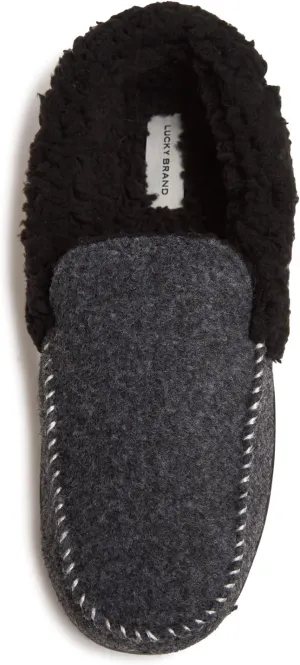Lucky Brand Men's Faux Wool Sherpa Lined Slipper