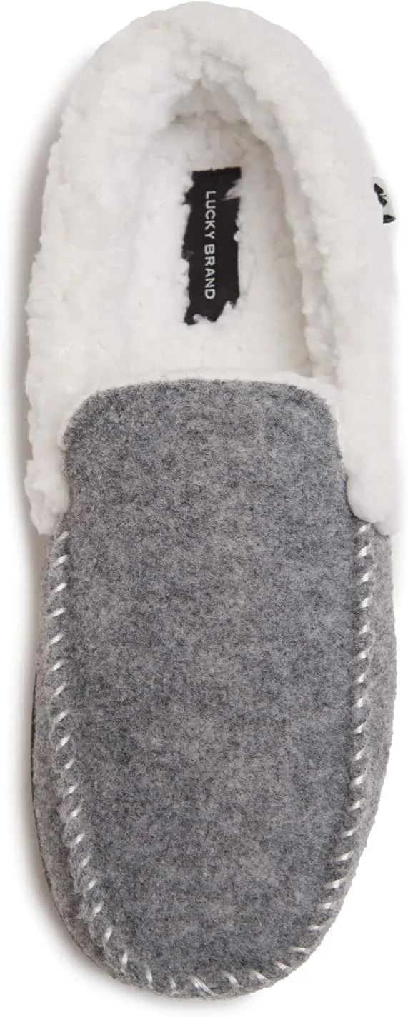 Lucky Brand Men's Faux Wool Sherpa Lined Slipper