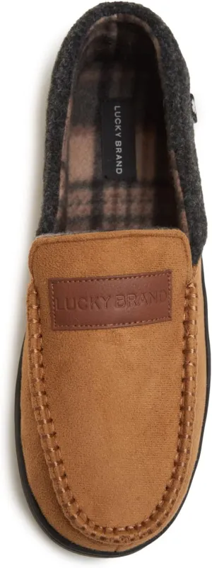 Lucky Brand Men's Micro Suede Moccasin Loafer Slippers