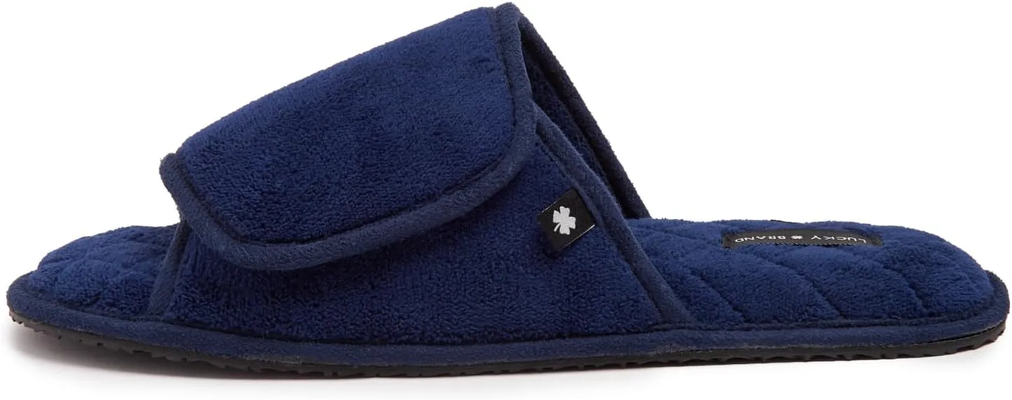Lucky Brand Mens Microsuede Memory Foam Sherpa Clog Slippers, Warm Fuzzy Bedroom Slipper, Comfortable Indoor Outdoor House Shoes, Grey, Large