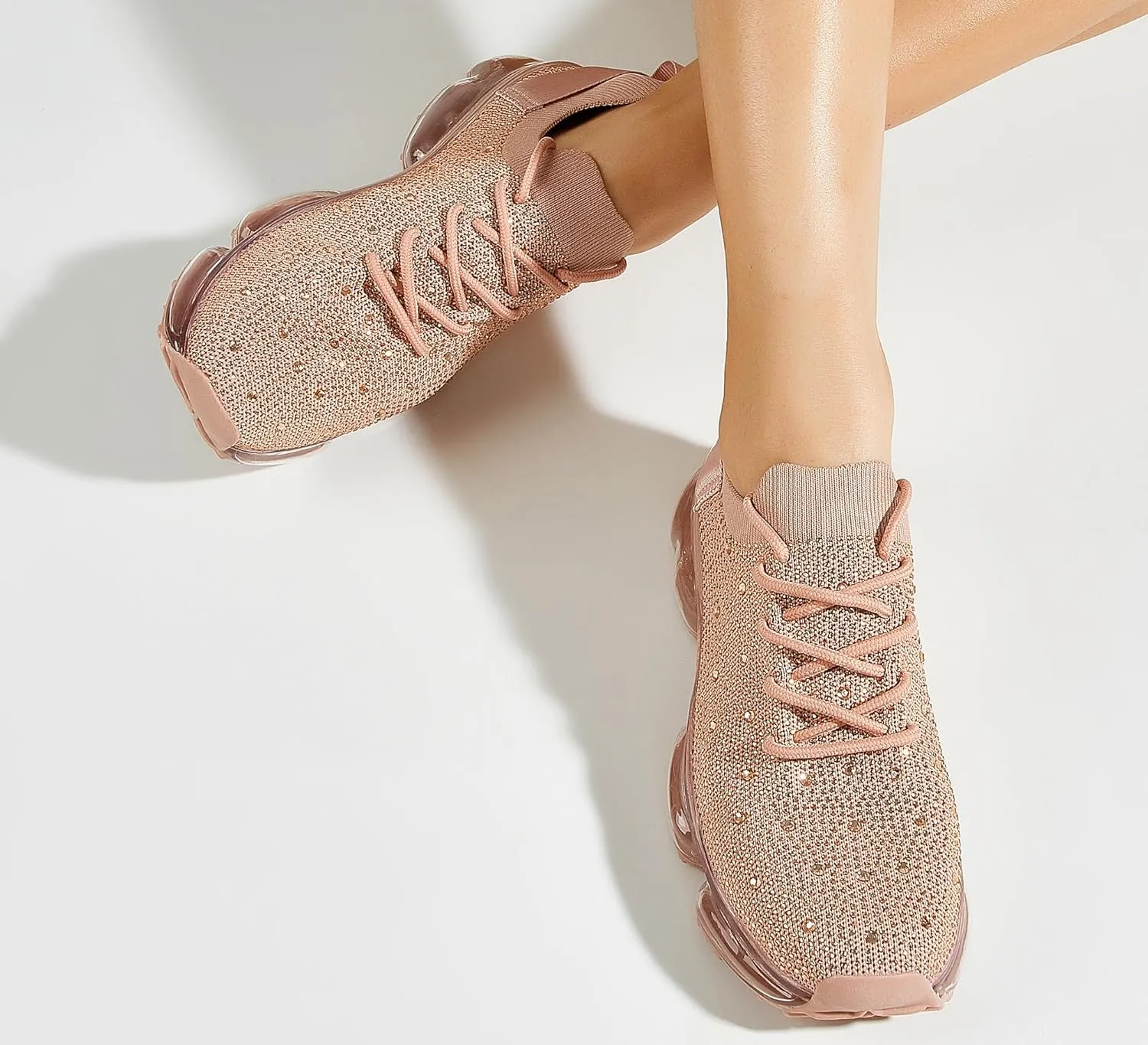 LUCKY STEP Women Air Cushion Fashion Sneakers Breathable Casual Comfortable Lightweight Walking Shoes