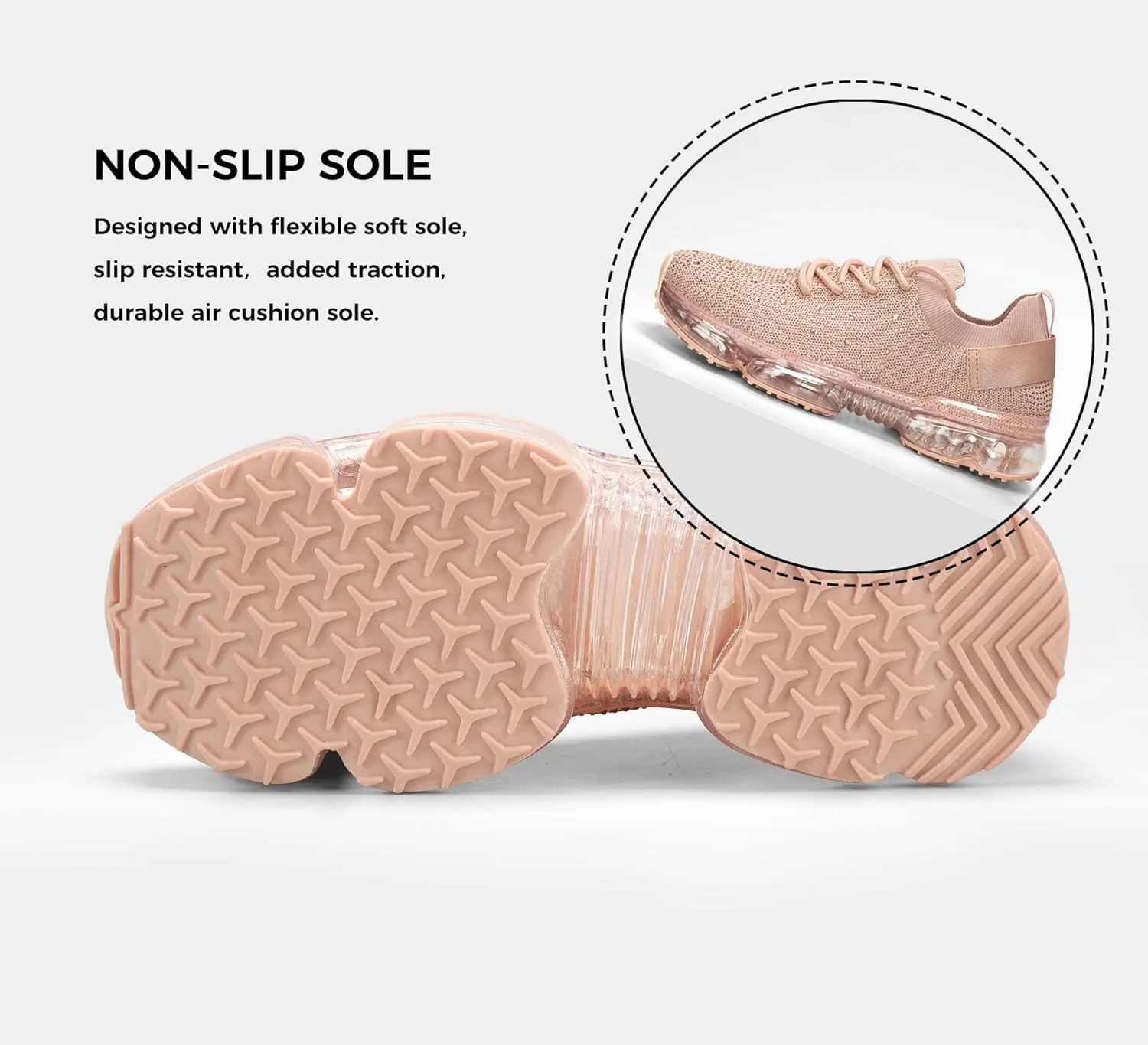 LUCKY STEP Women Air Cushion Fashion Sneakers Breathable Casual Comfortable Lightweight Walking Shoes