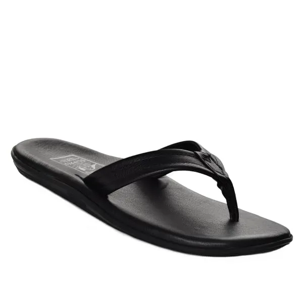 Made in Hawaii Unisex Premium Leather Thong Sandals with Arch Support (PB202-BLAC-7)
