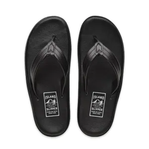 Made in Hawaii Unisex Premium Leather Thong Sandals with Arch Support (PB202-BLAC-7)