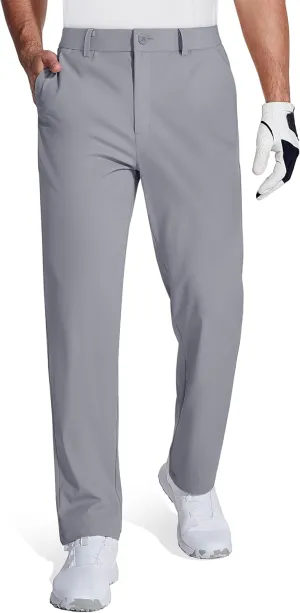 MAGCOMSEN Mens Golf Pants Stretch Dress Pants Quick Dry Water Resistant Lightweight Flat Front Work Pants Moisture Wicking