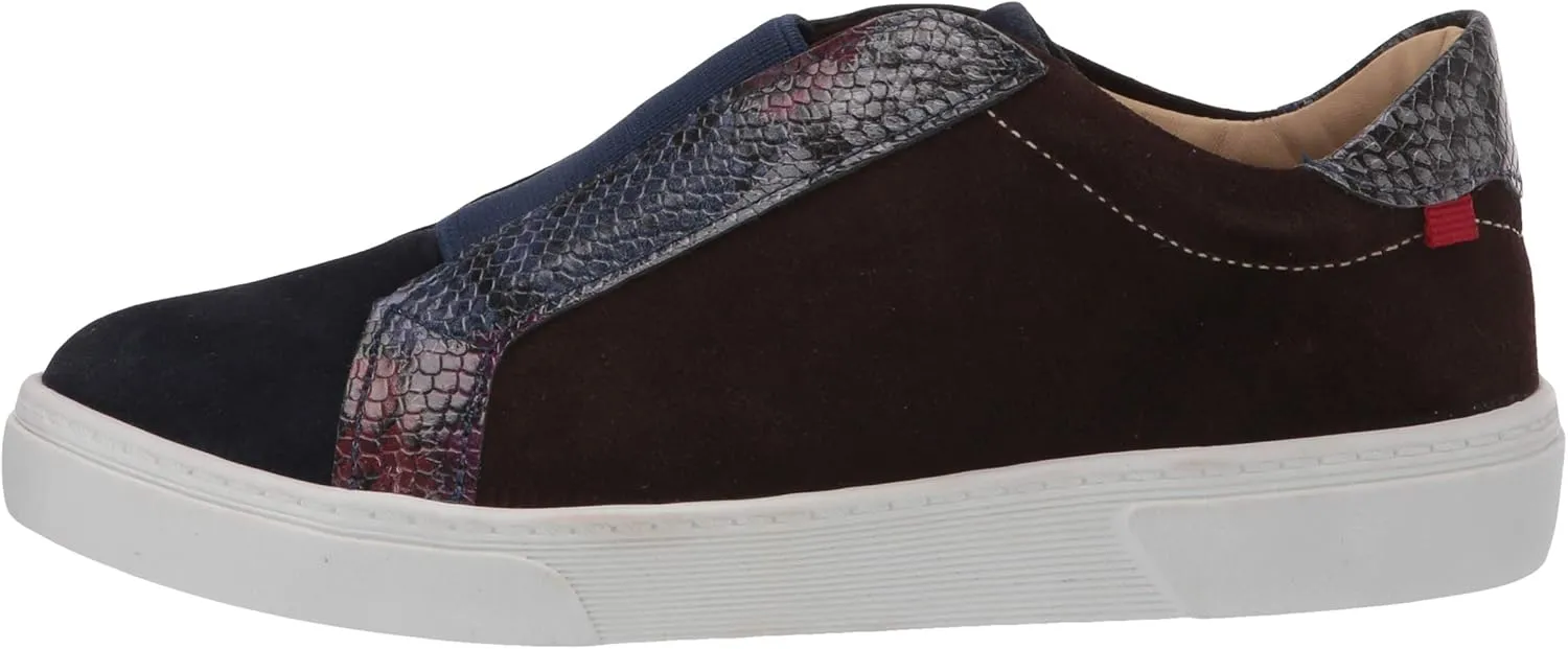 MARC JOSEPH NEW YORK Unisex-Child Kids Boys/Girls Leather Made in Brazil Slip on Elastic Detail Sneaker