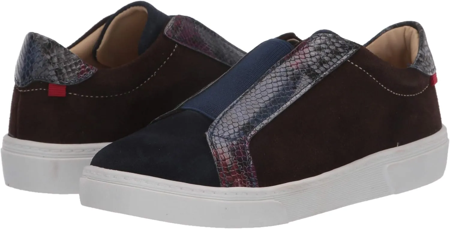 MARC JOSEPH NEW YORK Unisex-Child Kids Boys/Girls Leather Made in Brazil Slip on Elastic Detail Sneaker