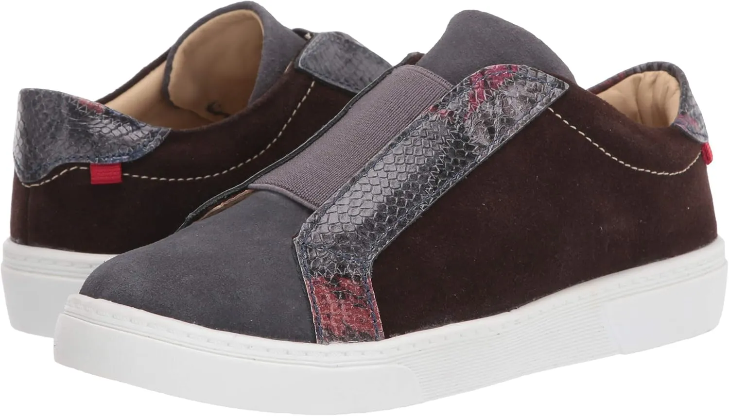 MARC JOSEPH NEW YORK Unisex-Child Kids Boys/Girls Leather Made in Brazil Slip on Elastic Detail Sneaker