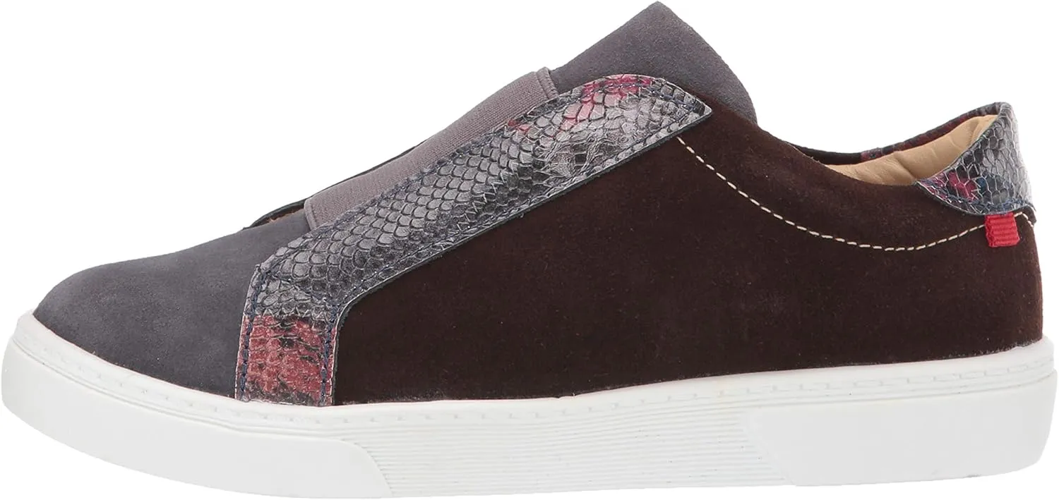 MARC JOSEPH NEW YORK Unisex-Child Kids Boys/Girls Leather Made in Brazil Slip on Elastic Detail Sneaker