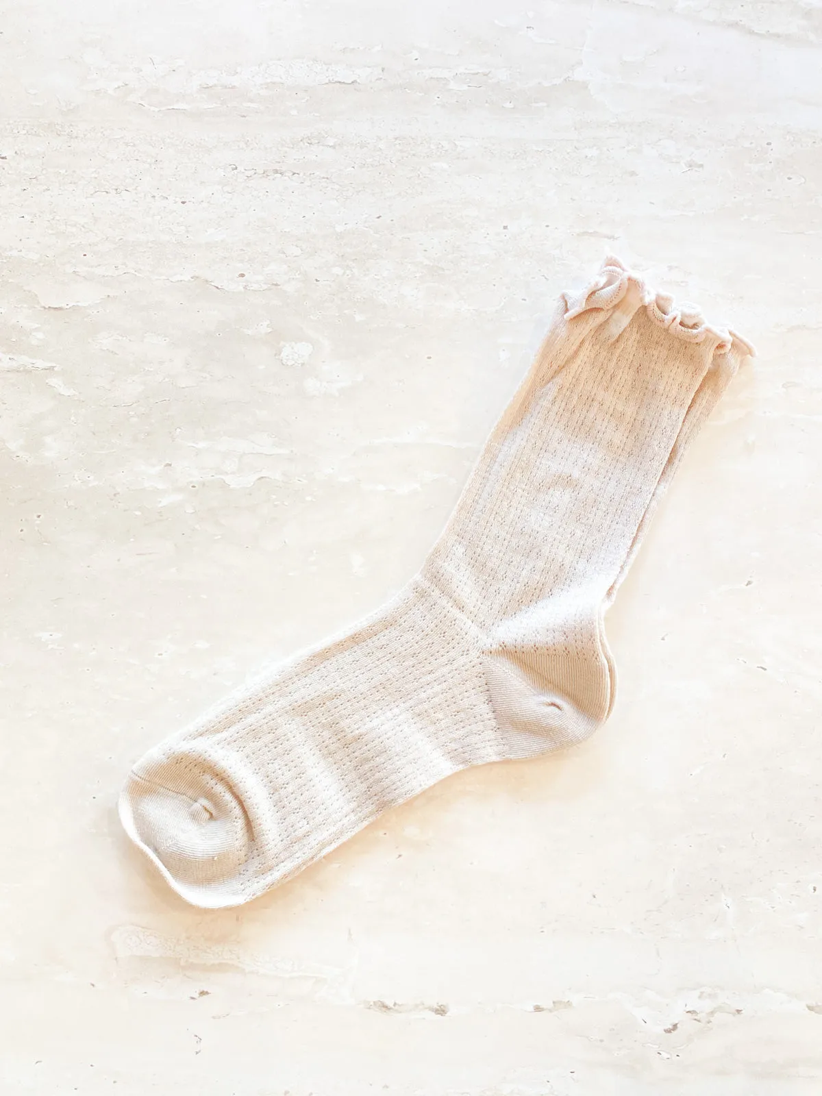 Marshmallow Frill Mesh Socks