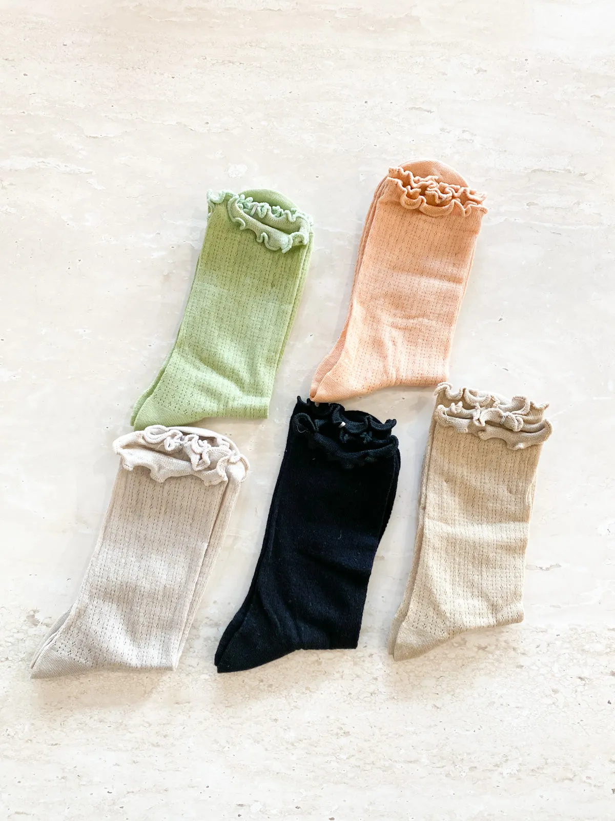 Marshmallow Frill Mesh Socks