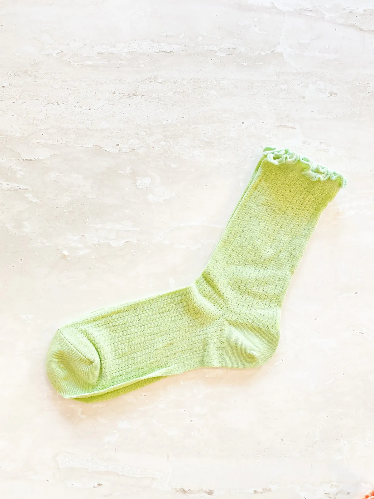 Marshmallow Frill Mesh Socks