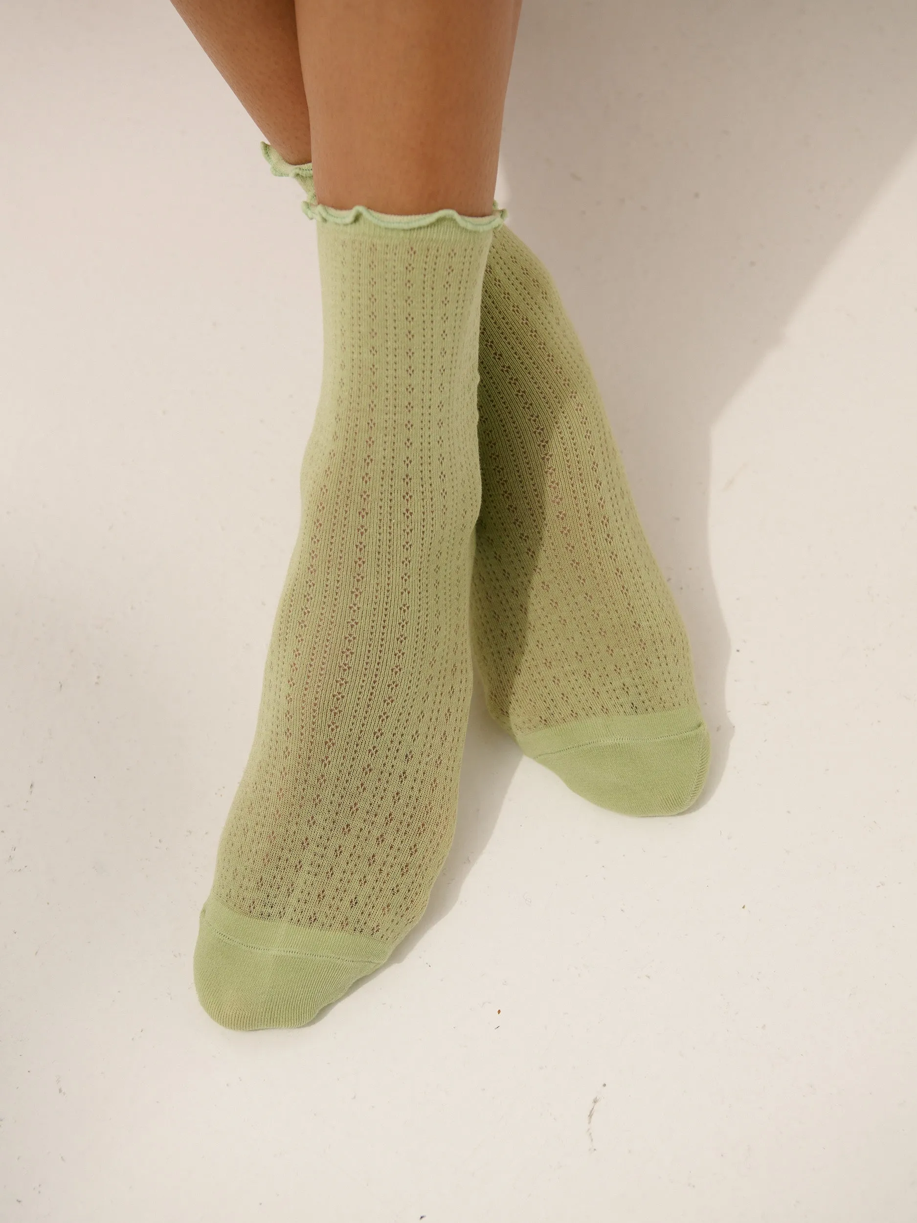 Marshmallow Frill Mesh Socks