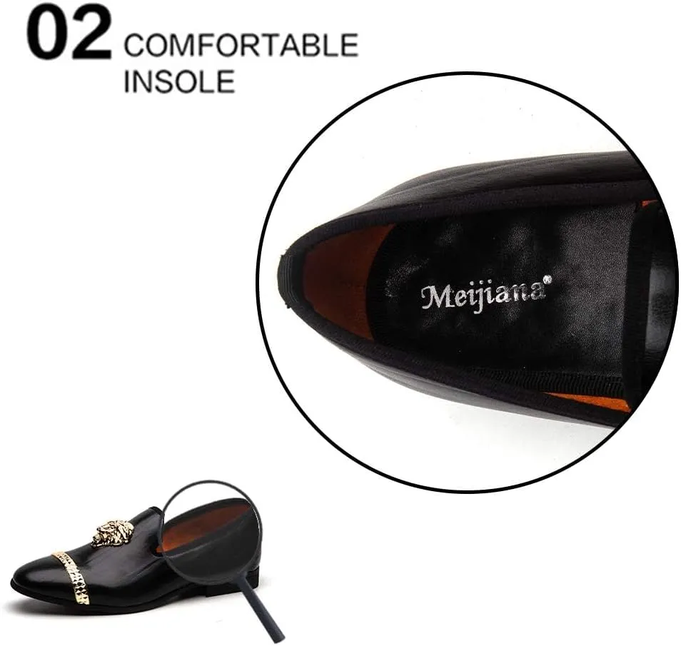 Meijiana Men Loafers Men Luxury Wedding Dress Shoes Fashion Party Shoes for Men
