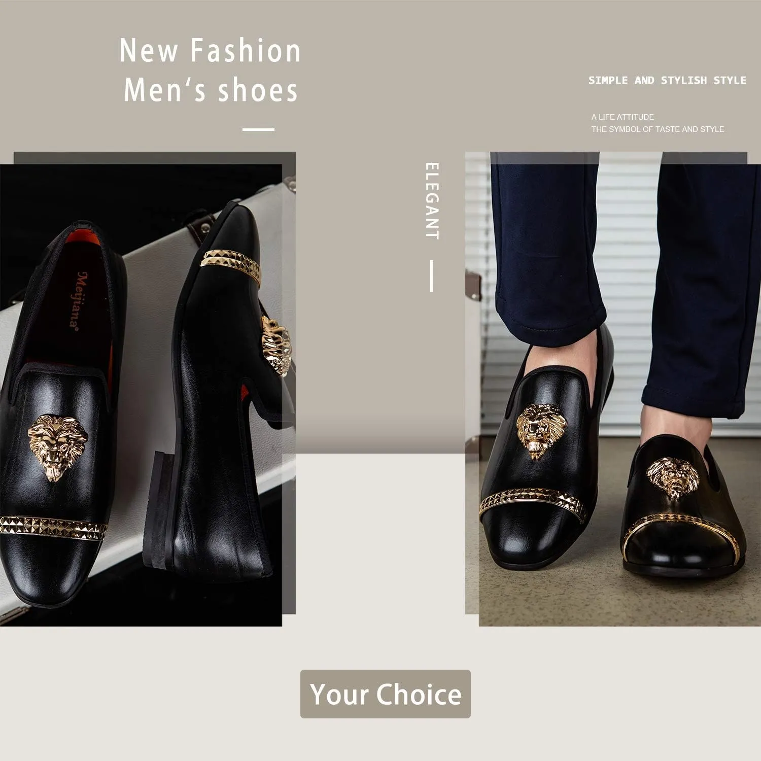 Meijiana Men Loafers Men Luxury Wedding Dress Shoes Fashion Party Shoes for Men