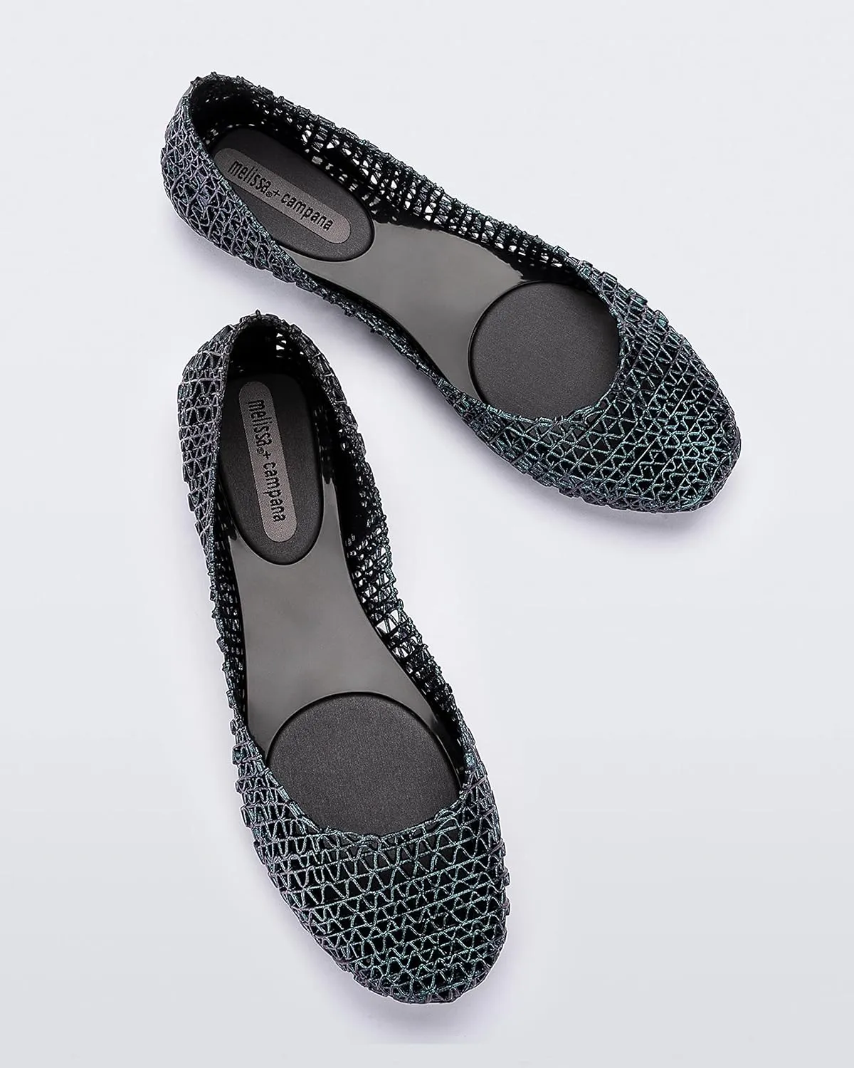 Melissa Campana Papel Flats for Women - Comfortable, Stylish & Flexible Slide-On Closed-Toe Jelly Flat Shoes with Hollow Interwoven Cut Out Design