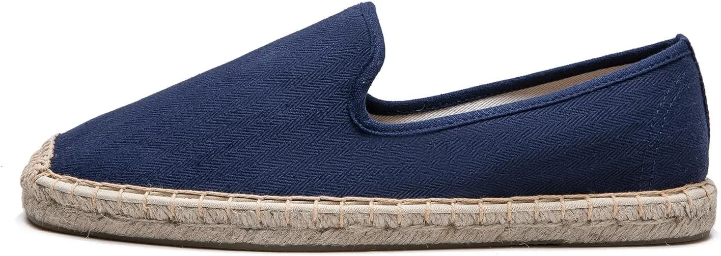 Men's Casual and Comfortable Linen Vegan Canvas Shoes, Men's Flat Shoes, Anti Slip Soles Suitable for Any Occasion in Summer, Spring, and Autumn