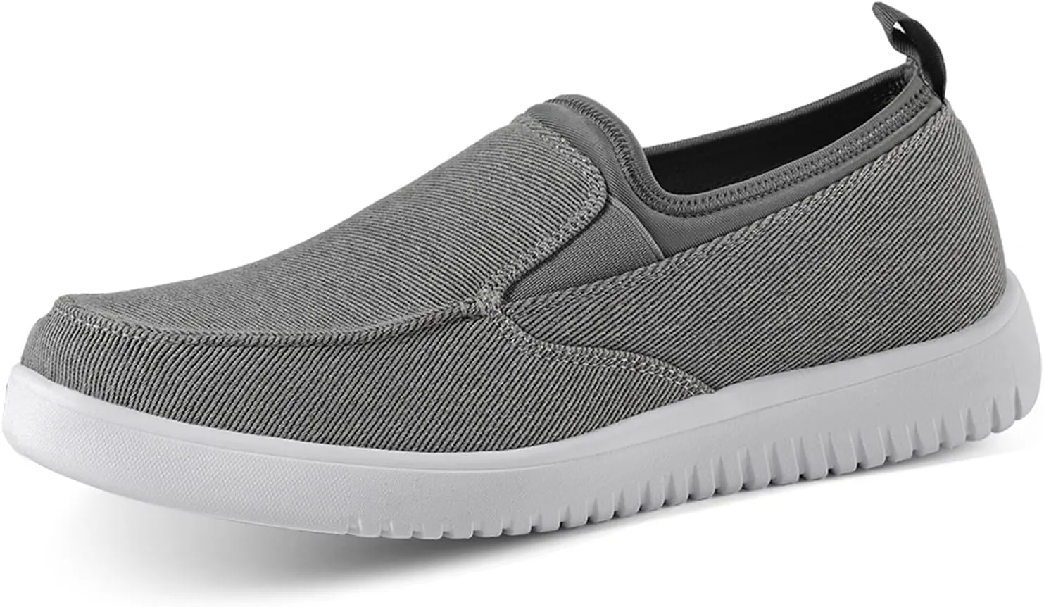 Mens Casual Slip On Shoes - Comfortable Canvas Loafers - Lightweight Boat Shoes for House Outdoor Driving Travel Grey 8