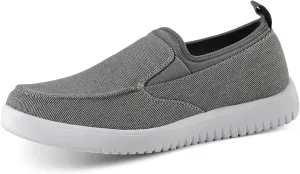 Mens Casual Slip On Shoes - Comfortable Canvas Loafers - Lightweight Boat Shoes for House Outdoor Driving Travel Grey 8