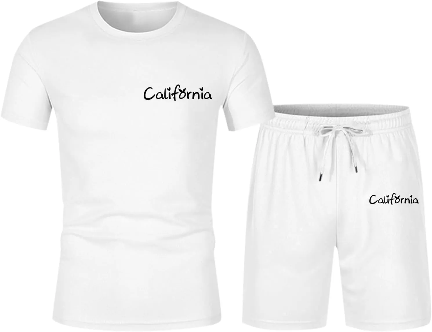Mens City Letter Print Slim Sportswear Suits Breathable Comfortable Short Sleeved T Shirt And Sports Shorts