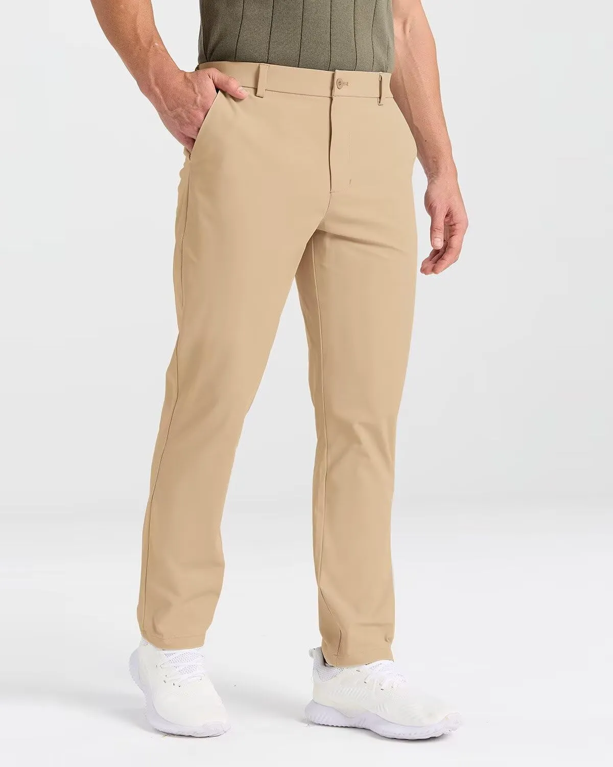 Mens Classic Fit Golf Pants Stretch Work Dress Pants 30''/32''/34'' Lightweight Casual Pants with Pockets