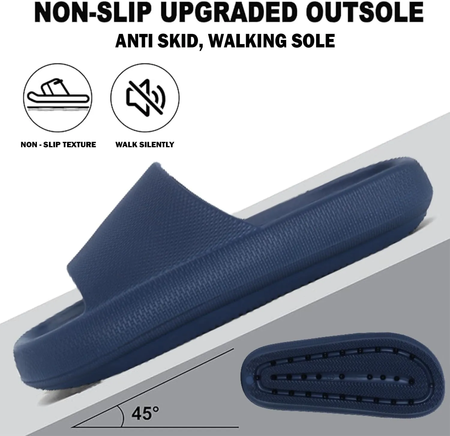 Men's Classic Ultra Soft Sliders/Slippers with Cushion FootBed for Adult | Comfortable & Light Weight | Stylish & Anti-Skid | Waterproof & Everyday Flip Flops for Gents/Boys D-504