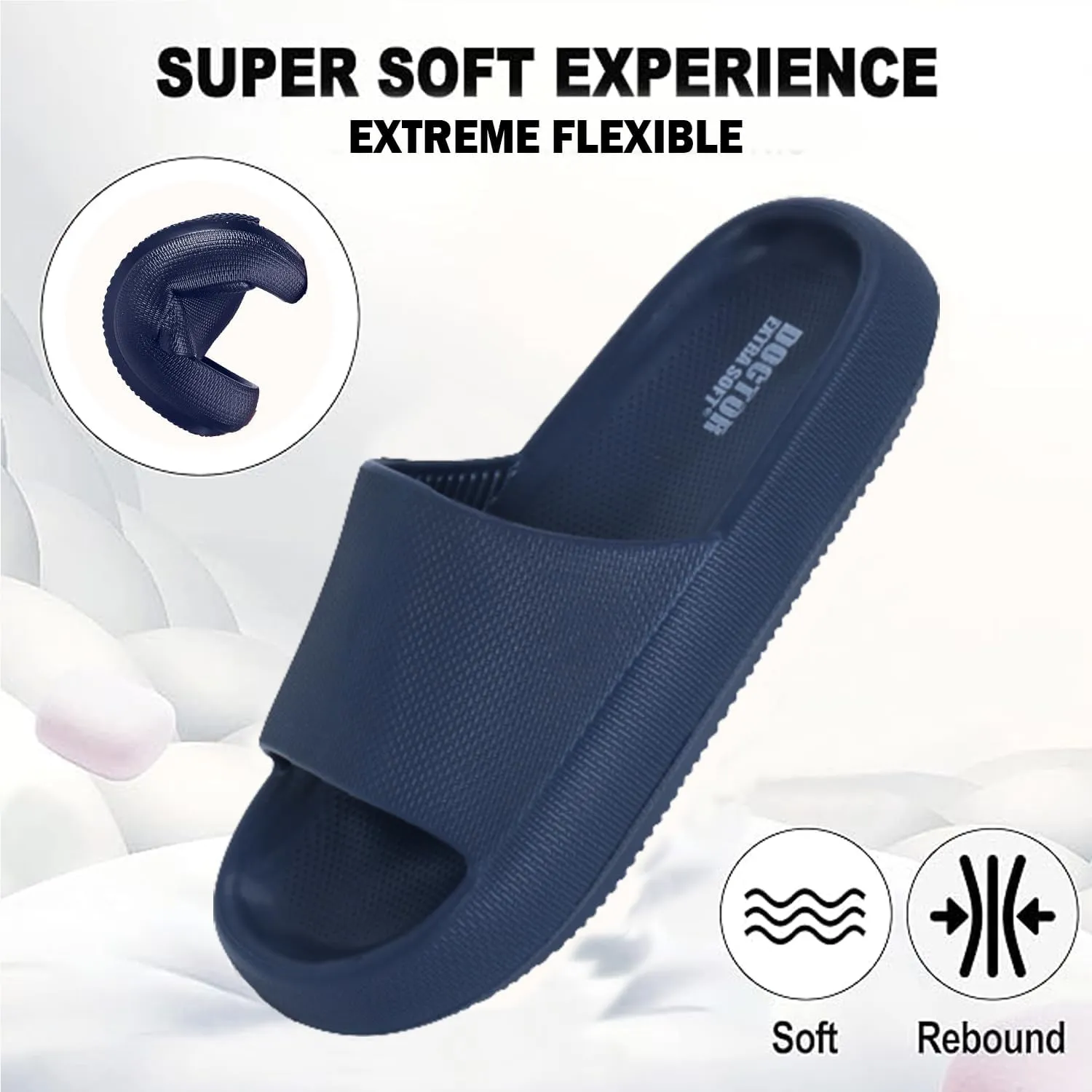 Men's Classic Ultra Soft Sliders/Slippers with Cushion FootBed for Adult | Comfortable & Light Weight | Stylish & Anti-Skid | Waterproof & Everyday Flip Flops for Gents/Boys D-504