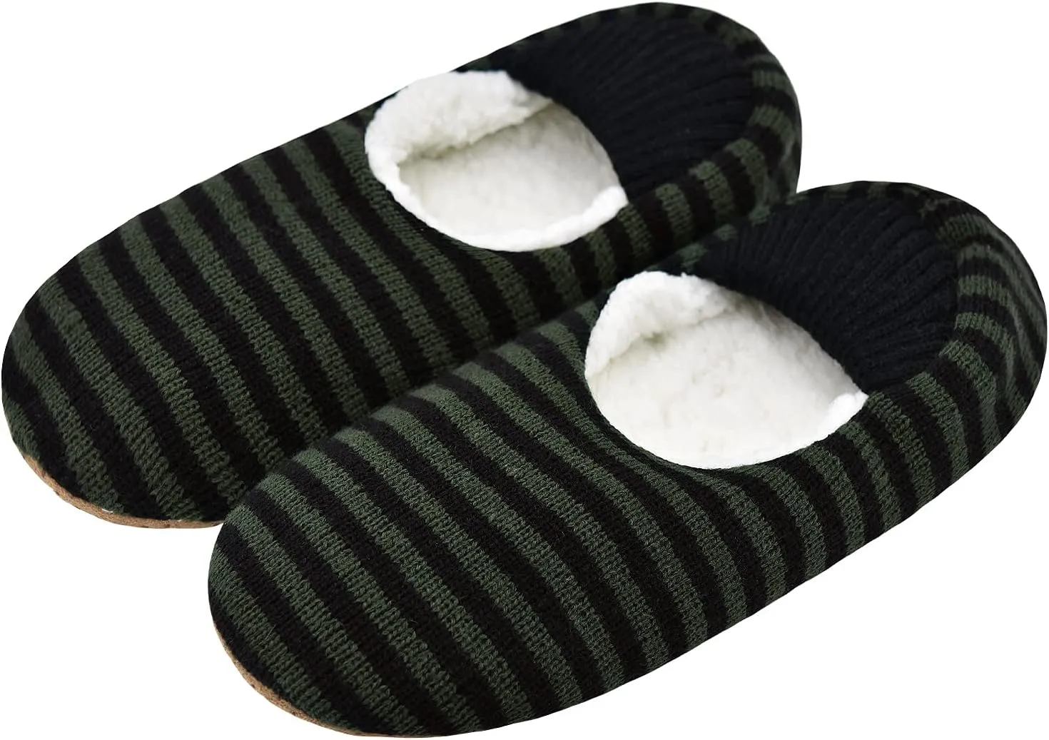 Mens Cozy Soft Sole Slipper Socks With Non Skid Bottoms, Warm Slipper Socks With Grippers For Men, Fuzzy House Slippers