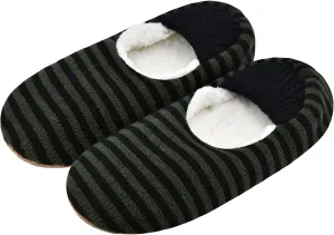 Mens Cozy Soft Sole Slipper Socks With Non Skid Bottoms, Warm Slipper Socks With Grippers For Men, Fuzzy House Slippers