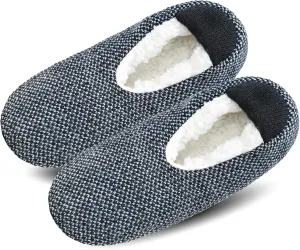 Mens Cozy Soft Sole Slipper Socks With Non Skid Bottoms, Warm Slipper Socks With Grippers For Men, Fuzzy House Slippers