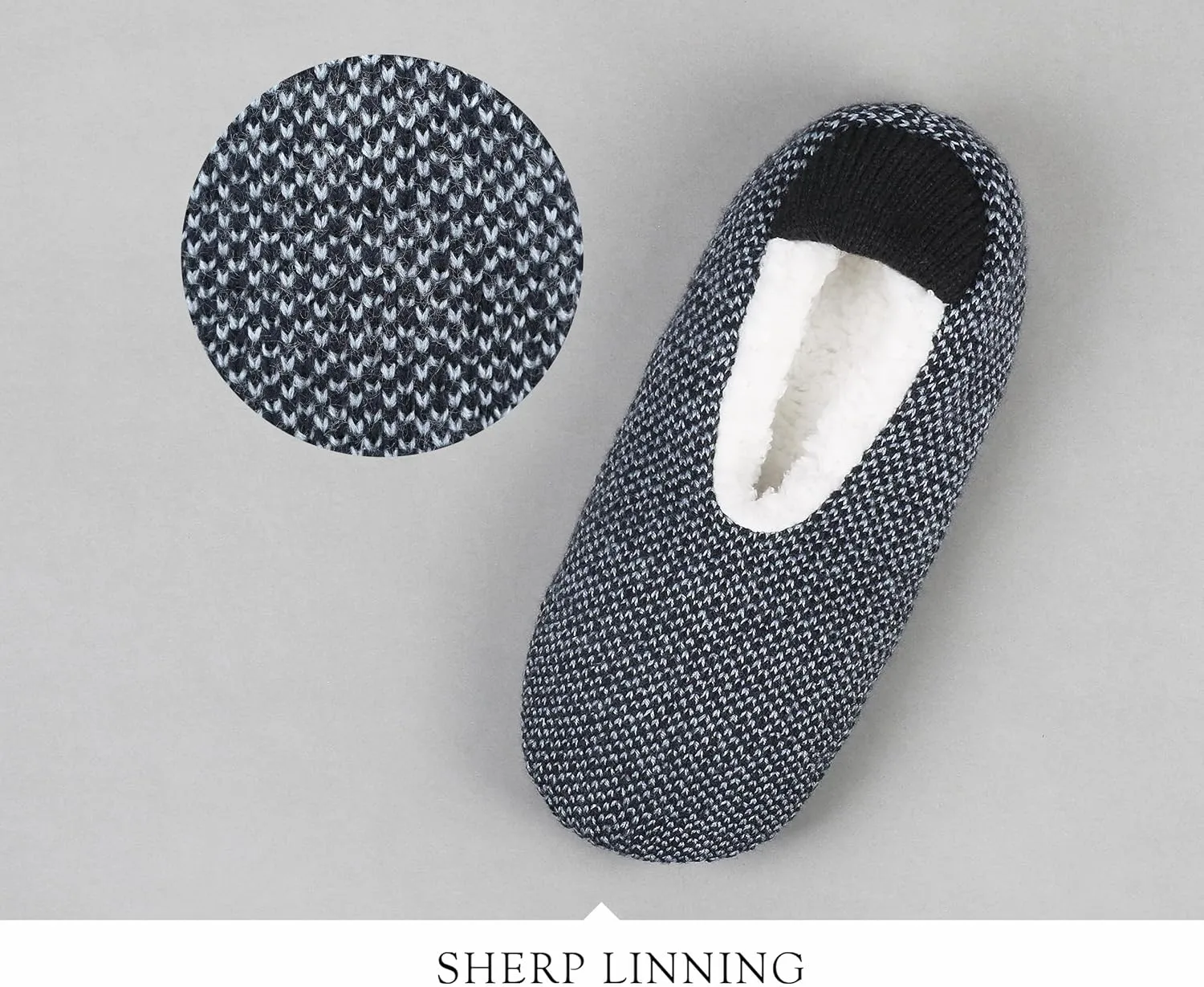 Mens Cozy Soft Sole Slipper Socks With Non Skid Bottoms, Warm Slipper Socks With Grippers For Men, Fuzzy House Slippers