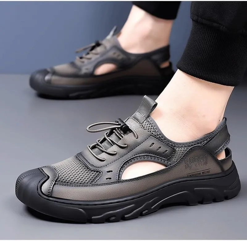 Men's Cutout Mesh Handmade Flat Casual Loafers Lightweight Slip on Comfortable Breathable Lightweight Non Slip
