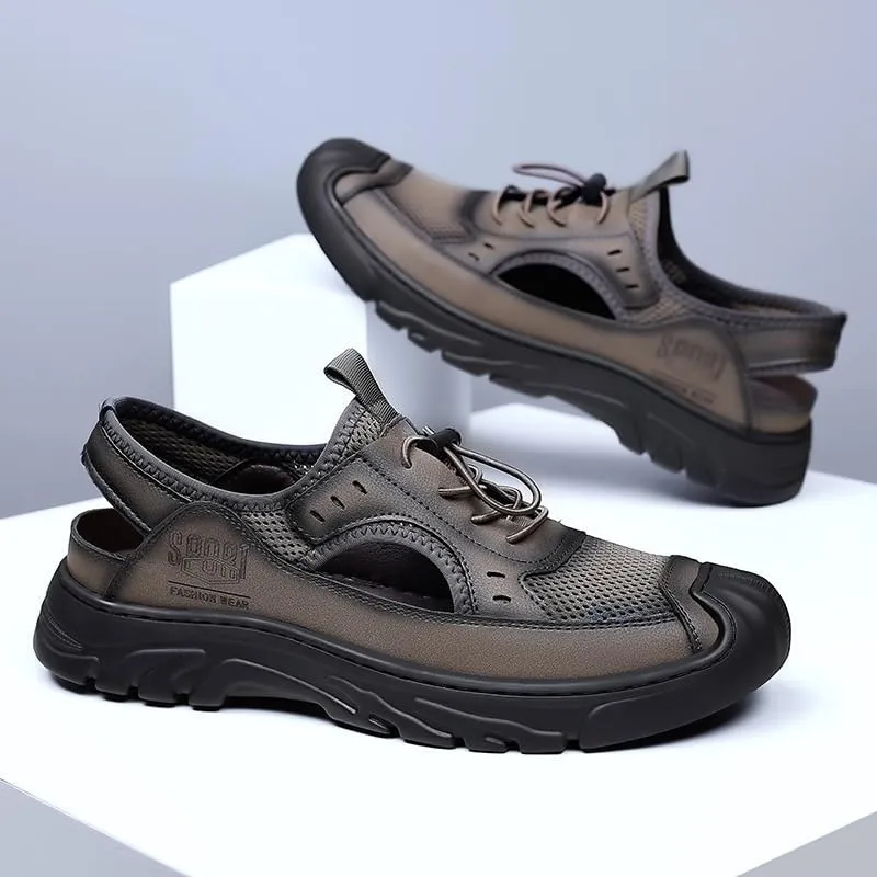 Men's Cutout Mesh Handmade Flat Casual Loafers Lightweight Slip on Comfortable Breathable Lightweight Non Slip