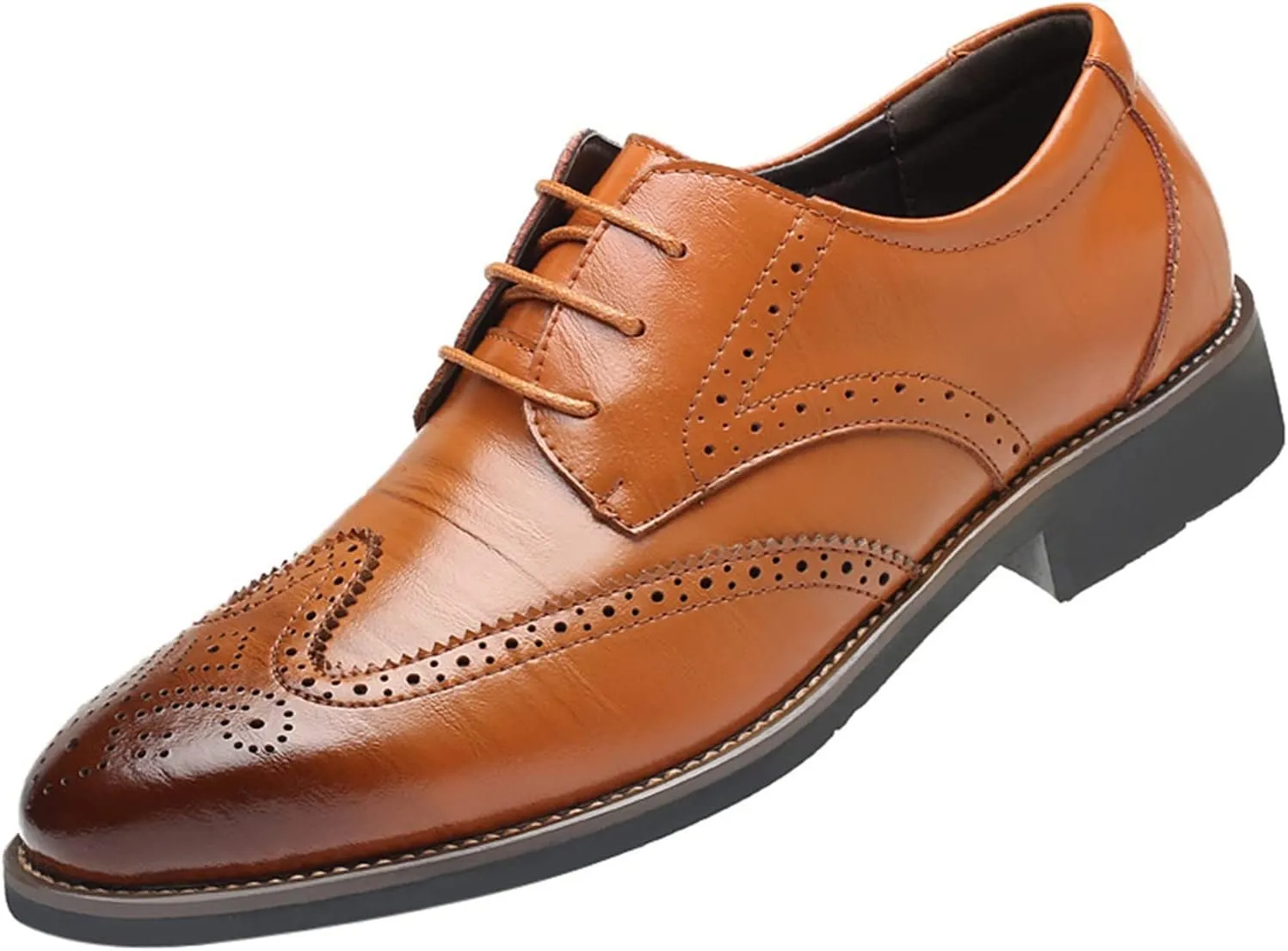 Men's Dress Shoes Size 14 Extra Wide Classical Style Men's Breathable Hollow Business Casual Pointed Loafer Dress Shoes